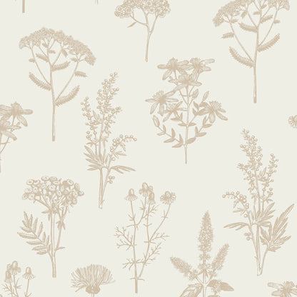 Luminous Botanical Sketch Metallic