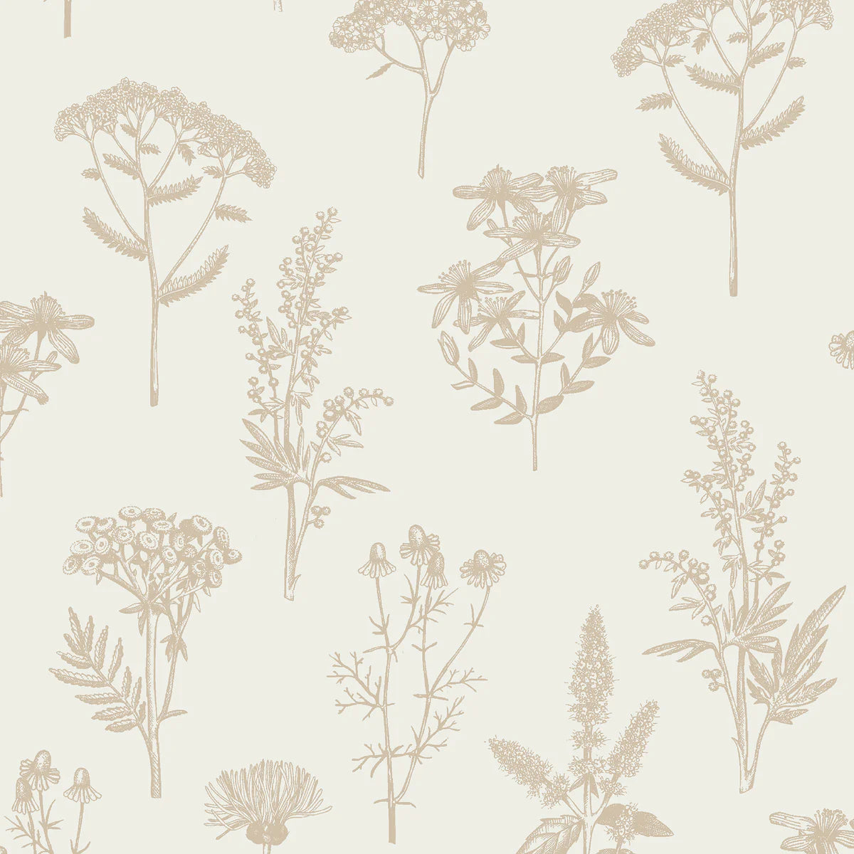 Luminous Botanical Sketch Metallic