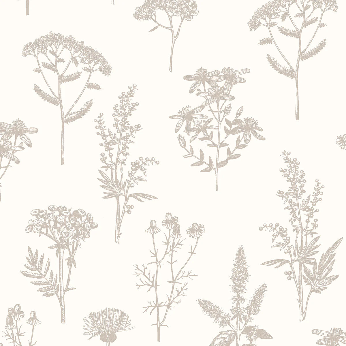 Luminous Botanical Sketch Metallic