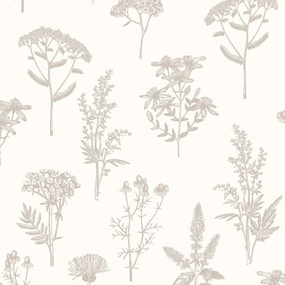 Luminous Botanical Sketch Metallic