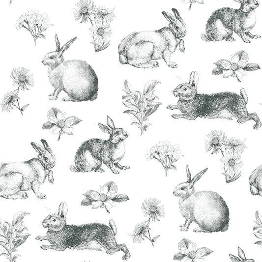 Bunny Toile Black & White